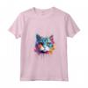 Donna Faccia di Gatto Burmilla Splash Art Colorata Maglietta con Collo a V - Design Gatto Unico e Vivace - Ideale per Amanti dei Gatti Burmilla