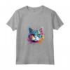 Donna Faccia di Gatto Burmilla Splash Art Colorata Maglietta con Collo a V - Design Gatto Unico e Vivace - Ideale per Amanti dei Gatti Burmilla