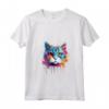 Donna Faccia di Gatto Burmilla Splash Art Colorata Maglietta con Collo a V - Design Gatto Unico e Vivace - Ideale per Amanti dei Gatti Burmilla