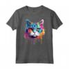 Faccia di Gatto Burmilla Splash Art Colorata Maglietta - Design Unico per Amanti dei Gatti Burmilla