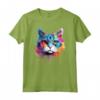 Faccia di Gatto Burmilla Splash Art Colorata Maglietta - Design Unico per Amanti dei Gatti Burmilla