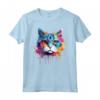 Faccia di Gatto Burmilla Splash Art Colorata Maglietta - Design Unico per Amanti dei Gatti Burmilla