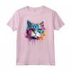 Faccia di Gatto Burmilla Splash Art Colorata Maglietta - Design Unico per Amanti dei Gatti Burmilla