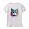 Faccia di Gatto Burmilla Splash Art Colorata Maglietta - Design Unico per Amanti dei Gatti Burmilla
