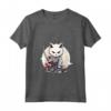 Donna Samurai Burmilla Gatto Giapponese Kawaii Ninja Cat Maglietta con Collo a V - Stile Kawaii e Cultura Giapponese - Acquista Maglietta Gatto Ninja