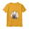 Donna Samurai Burmilla Gatto Giapponese Kawaii Ninja Cat Maglietta con Collo a V - Stile Kawaii e Cultura Giapponese - Acquista Maglietta Gatto Ninja