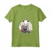 Donna Samurai Burmilla Gatto Giapponese Kawaii Ninja Cat Maglietta con Collo a V - Stile Kawaii e Cultura Giapponese - Acquista Maglietta Gatto Ninja