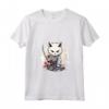 Donna Samurai Burmilla Gatto Giapponese Kawaii Ninja Cat Maglietta con Collo a V - Stile Kawaii e Cultura Giapponese - Acquista Maglietta Gatto Ninja