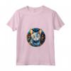 Burmilla - Maglietta Gatto in Vetro Colorato con Collo a V - Capolavoro Arte e Devozione - Ideale per Amanti dei Gatti