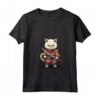 Donna Burmilla Gatto Giapponese Samurai Kawaii Ninja Cat Maglietta con Collo a V - Stile unico e misterioso per gli amanti della moda giapponese