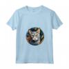 Burmilla - Piombo in Vetro Colorato, Motivo Gatto - Maglietta con Collo a V e Design Artistico - Ideale per Amanti dei Gatti e Appassionati di Arte