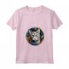 Burmilla - Piombo in Vetro Colorato, Motivo Gatto - Maglietta con Collo a V e Design Artistico - Ideale per Amanti dei Gatti e Appassionati di Arte