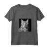 Fotografia Cinematografica in Bianco e Nero del Gatto Burmilla - Maglietta con Collo a V per Amanti dei Gatti - Ideale per Compleanni o Natale