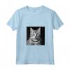 Fotografia Cinematografica in Bianco e Nero del Gatto Burmilla - Maglietta con Collo a V per Amanti dei Gatti - Ideale per Compleanni o Natale