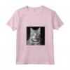 Fotografia Cinematografica in Bianco e Nero del Gatto Burmilla - Maglietta con Collo a V per Amanti dei Gatti - Ideale per Compleanni o Natale