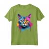 Burmilla Cat Face Colorful Splash Art - Maglietta Artistica per Amanti dei Gatti - Ideale come Regalo Unico per Appassionati di Animali