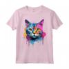 Burmilla Cat Face Colorful Splash Art - Maglietta Artistica per Amanti dei Gatti - Ideale come Regalo Unico per Appassionati di Animali