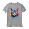 Burmilla Cat Face Colorful Splash Art - Maglietta Artistica per Amanti dei Gatti - Ideale come Regalo Unico per Appassionati di Animali
