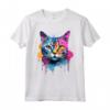 Burmilla Cat Face Colorful Splash Art - Maglietta Artistica per Amanti dei Gatti - Ideale come Regalo Unico per Appassionati di Animali