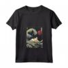 Divertente Burmilla Cat Surf Kanagawa Wave Maglietta - Regalo ideale per Proprietari di Gatti - Arte Giapponese - Collo a V