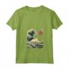 Divertente Burmilla Cat Surf Kanagawa Wave Maglietta - Regalo ideale per Proprietari di Gatti - Arte Giapponese - Collo a V