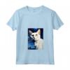 Donna Burmilla Cat Notte Stellata - Maglietta con Collo a V per Amanti dei Gatti - Regalo Perfetto per Natale o Compleanni
