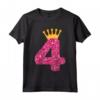 Camicia di Buon Compleanno - 4° Compleanno Maglietta per Bambina - Happy Birthday Queen - Regalo per Bambini di 4 Anni