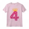 Camicia di Buon Compleanno - 4° Compleanno Maglietta per Bambina - Happy Birthday Queen - Regalo per Bambini di 4 Anni