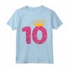 Queens Crow Happy Birthday - 10° Festa 10 Anni di Compleanno Maglietta per Bambine - Regalo Divertente per Compleanno con Regina Rosa e Numero 10