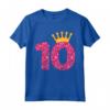 Queens Crow Happy Birthday - 10° Festa 10 Anni di Compleanno Maglietta per Bambine - Regalo Divertente per Compleanno con Regina Rosa e Numero 10