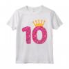 Queens Crow Happy Birthday - 10° Festa 10 Anni di Compleanno Maglietta per Bambine - Regalo Divertente per Compleanno con Regina Rosa e Numero 10