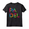 Padel Scritta in Sillabe Multicolore Maglietta - Ideale per gli Appassionati di Padel - Acquista Online Abbigliamento Sportivo