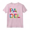 Padel Scritta in Sillabe Multicolore Maglietta - Ideale per gli Appassionati di Padel - Acquista Online Abbigliamento Sportivo