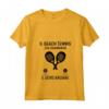 Donna Beach Tennis Divertente Racchettoni Spiaggia Maglietta con Collo a V - Il Beach Tennis Sta Chiamando - Ideale per Giocatori e Giocatrici di Tennis da Spiaggia