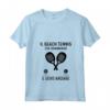 Donna Beach Tennis Divertente Racchettoni Spiaggia Maglietta con Collo a V - Il Beach Tennis Sta Chiamando - Ideale per Giocatori e Giocatrici di Tennis da Spiaggia
