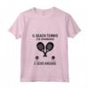 Donna Beach Tennis Divertente Racchettoni Spiaggia Maglietta con Collo a V - Il Beach Tennis Sta Chiamando - Ideale per Giocatori e Giocatrici di Tennis da Spiaggia