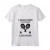 Donna Beach Tennis Divertente Racchettoni Spiaggia Maglietta con Collo a V - Il Beach Tennis Sta Chiamando - Ideale per Giocatori e Giocatrici di Tennis da Spiaggia