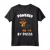 Powered By Pizza Rottweiler Cane Maglietta - Regalo Divertente per Proprietario di Rottweiler - Ideale per Amanti dei Cani