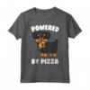 Powered By Pizza Rottweiler Cane Maglietta - Regalo Divertente per Proprietario di Rottweiler - Ideale per Amanti dei Cani