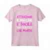 Magliette Donna Manica Lunga Divertenti - Attenzione Mordo Maglia a Manica - Ideale per Amanti dei Cani - Marca HapTiger