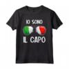 Italia Dialetto Italiano Io Sono Il Capo Maglietta - Divertente Abbigliamento con Slang Italiano e Bandiera Italiana - Perfetta per Orgogliosi delle Radici Italiane