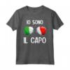 Italia Dialetto Italiano Io Sono Il Capo Maglietta - Divertente Abbigliamento con Slang Italiano e Bandiera Italiana - Perfetta per Orgogliosi delle Radici Italiane