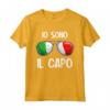 Italia Dialetto Italiano Io Sono Il Capo Maglietta - Divertente Abbigliamento con Slang Italiano e Bandiera Italiana - Perfetta per Orgogliosi delle Radici Italiane