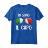 Italia Dialetto Italiano Io Sono Il Capo Maglietta - Divertente Abbigliamento con Slang Italiano e Bandiera Italiana - Perfetta per Orgogliosi delle Radici Italiane