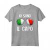 Italia Dialetto Italiano Io Sono Il Capo Maglietta - Divertente Abbigliamento con Slang Italiano e Bandiera Italiana - Perfetta per Orgogliosi delle Radici Italiane