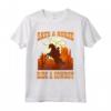 Save A Horse Ride Cowboy - Design Maglietta per Amanti dei Cavalli e Cavalieri - Ideale per Regalo a San Valentino o Festa del Papà