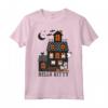 Hello Kitty Casa Infestata - Halloween Maglietta con Licenza Ufficiale HapTiger - Perfetta per Fan di Hello Kitty e Halloween