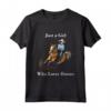 Just a Girl Who Loves Horses - Maglietta Equitazione Western per Donna Forte - Ideale per Regalo Amanti Cavalli