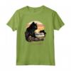 Black Cat Outfit Be Pawful - Sunset Cat Beach Maglietta Estiva - Abito Gatto Nero con Arte Spiaggia Gatti