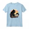 Black Cat Yellow Eyes Chantilly Bombay Cats Summer Sunset Maglietta - Vestito Estivo per Gatti Neri a Tema Tramonto sulla Spiaggia